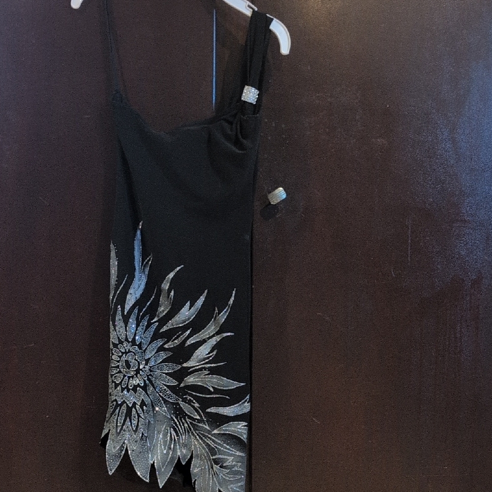 Black and Silver Floral Dress
